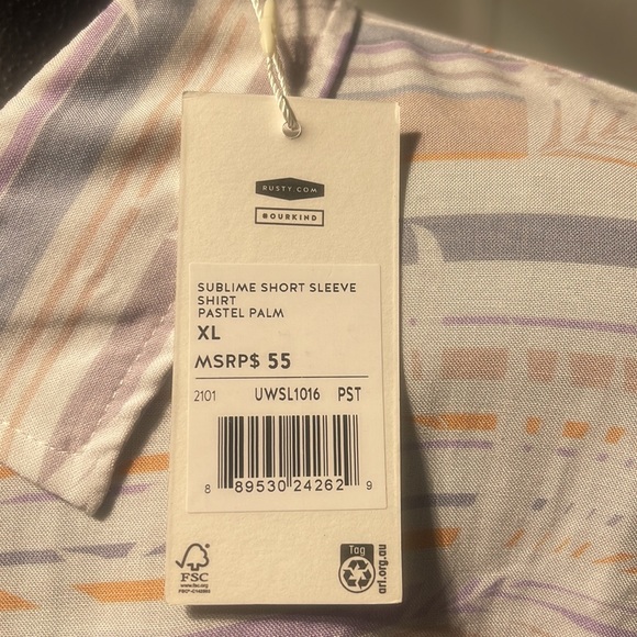 Women’s Rusty Sublime Shirt size XL color Pastel Palm New - Picture 3 of 3